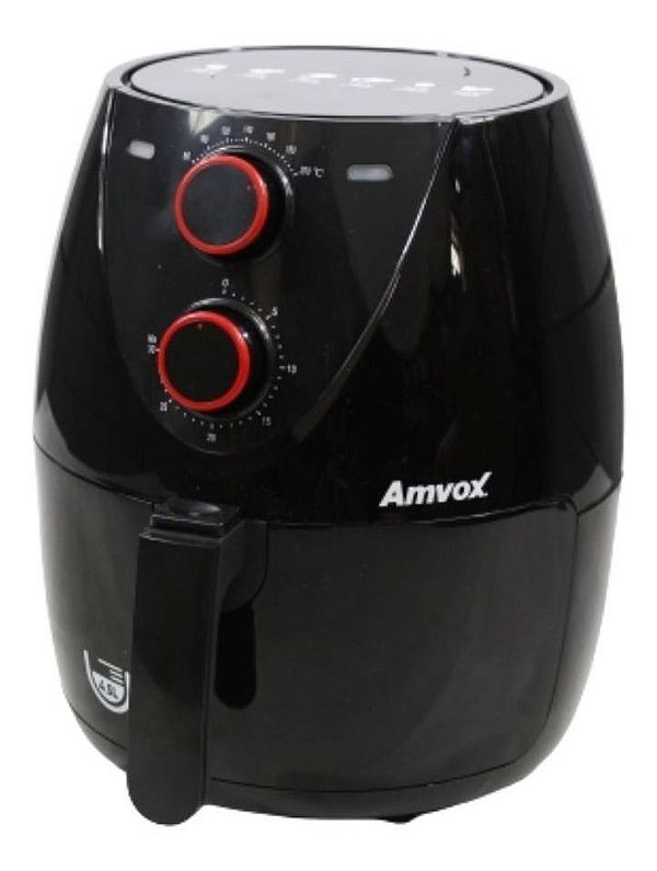 Fritadeira Elétrica Sem Óleo Amvox Air Fryer 4,5 Litros Preta Arf 1205 110V - Amvox