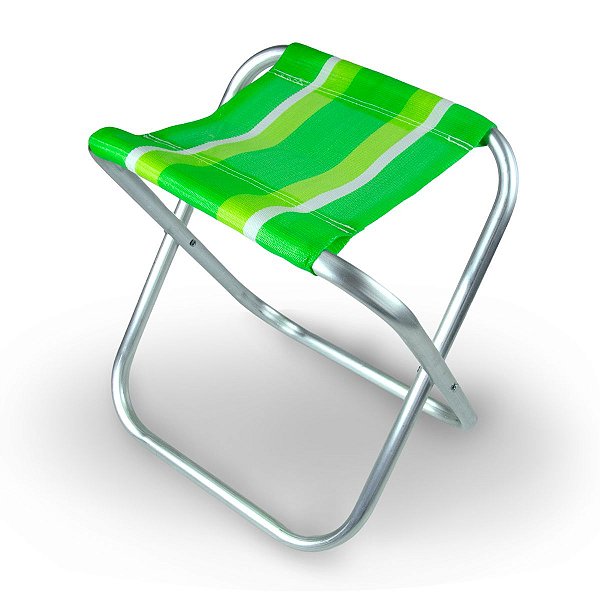 Banqueta De Alumínio Dobrável Verde Claro E Verde Escuro - Bel
