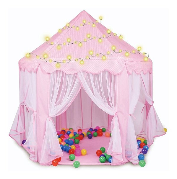 Barraca Infantil Com Luzes Rosa Bw132Rs - Importway