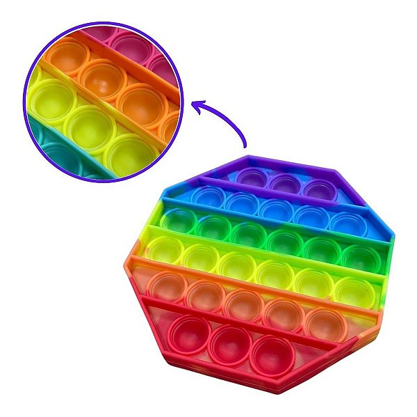 Brinquedo Empurra Bolha Anti Stress Octógono - Importway