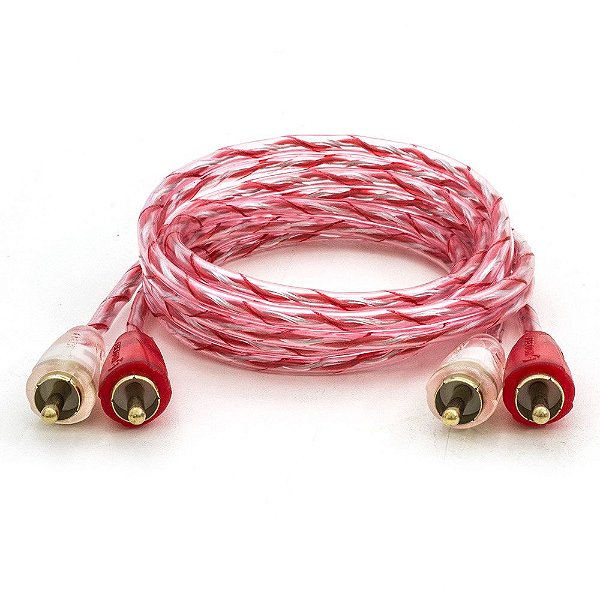 Cabo Coaxial Rca Série Bronze 1 Metro Vermelho E Branco Banhado A Ouro - Stetsom