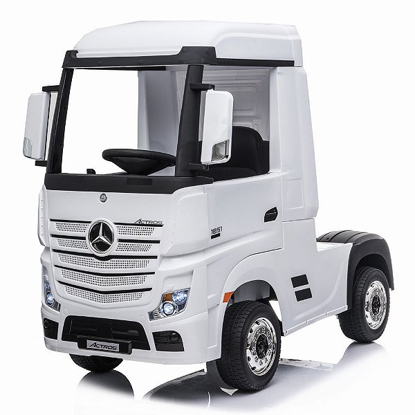 CAMINHAO ELETRICO MERCEDES BENZ ACTROS BRANCO 12V C/CARRETA