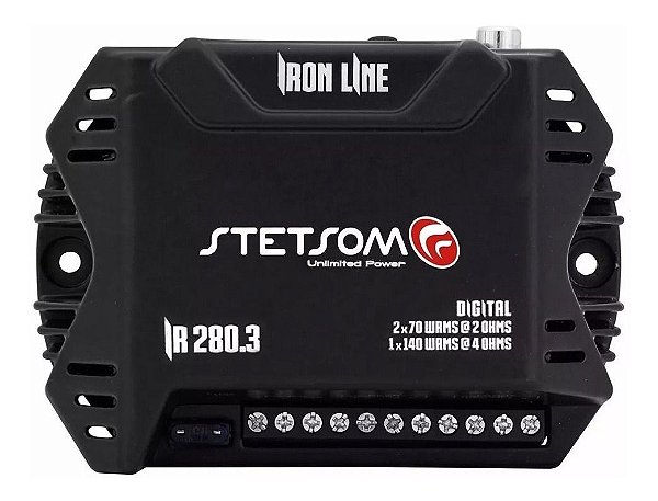 Módulo Amplificador Stetsom Iron Line IR280.3 280W RMS 3 Canais 2 Ohms Digital