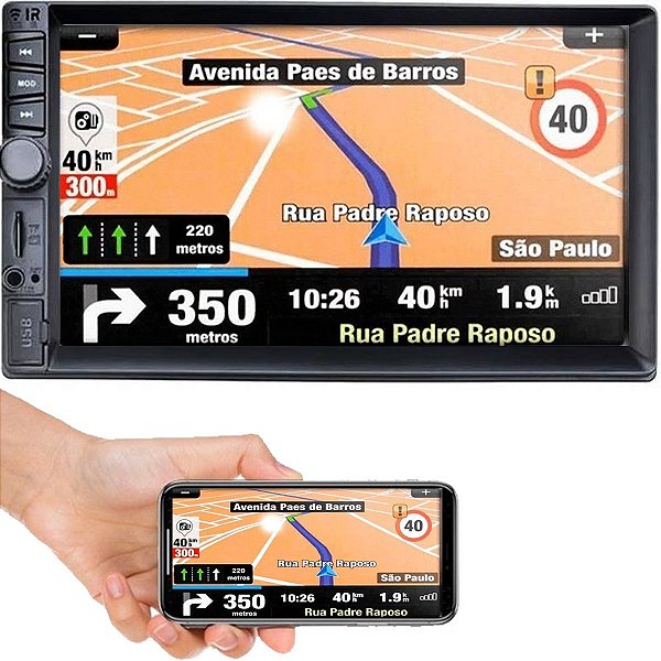 Multimídia Automotiva Evolve Gp345 2 Din 7 Polegadas Touch Screen Bluetooth - Multilaser