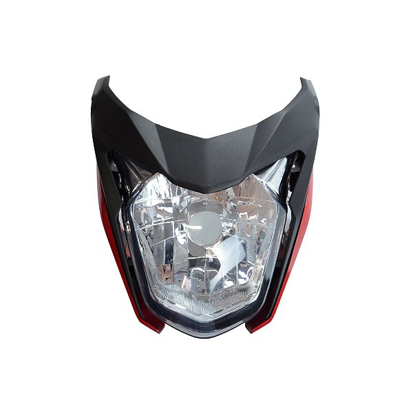 Farol Completo Para Cb 250 Twister Anos 2017/2021/2022 Com Carenagens Vermelhas Foco Sportive Pintura Envernizada