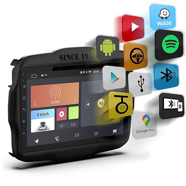 Multimídia Android 10 De 9 Polegadas Jeep Renegade Ft-Mm-And9.0 Jp - Faaftech