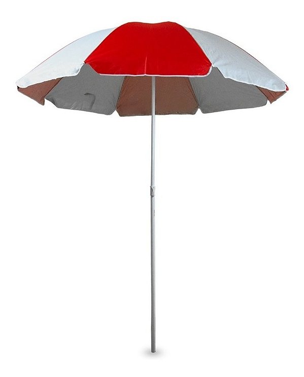 Guarda-Sol Nylon C/ Silver Coating - 1,80 M - Bco/Verm