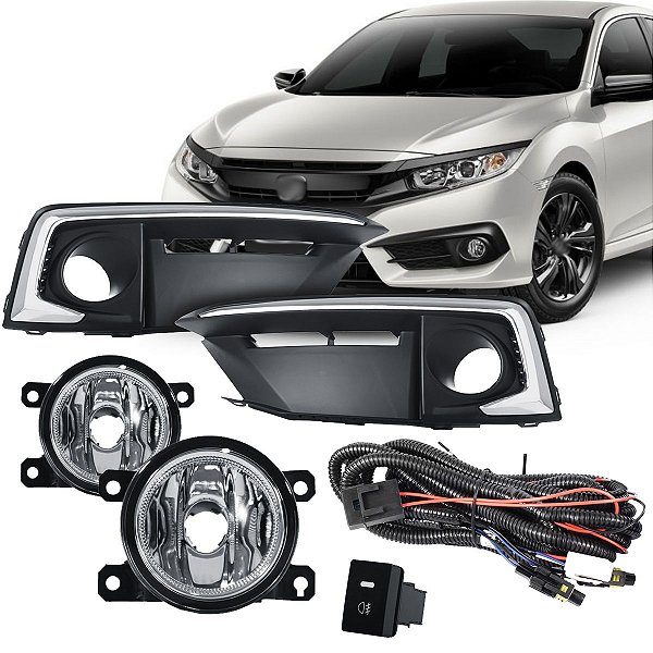 Kit New Civic 2020 Moldura Preta/Cromada Botao Modelo Origi
