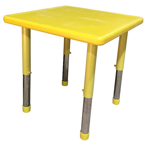 Mesa Infantil Plastico Altura Ajustavel 60 X 60 X 56Cm Amarelo Bw087Am