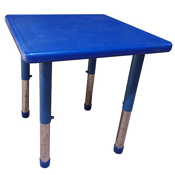 Mesa Infantil Plastico Altura Ajustavel 60 X 60 X 56Cm Azul Bw087Az