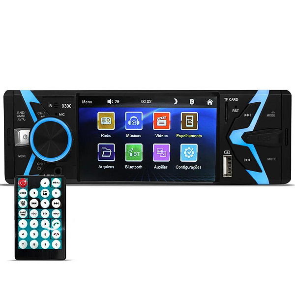 Rádio Mp5 4 Polegadas 1 Din Touch Screen Com Usb Bluetooth E Espelhamento De Celular Ht-2400 - H-Tech