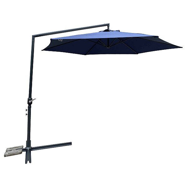 Ombrelone Suspenso Base Lateral 3,0M Azul Iwos300Az