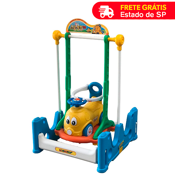 Playground Infantil 4 em 1 Balanço Carrinho Gangorra E Pula Pula