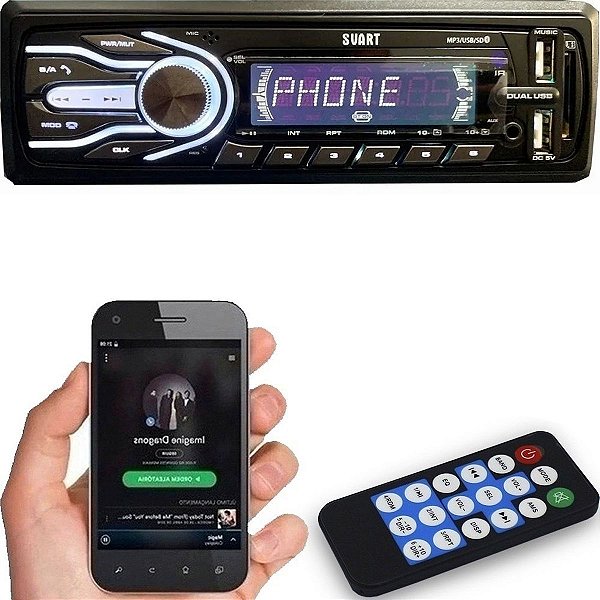 Radio Automotivo Com Entrada Mp3Dual Usbsd Card Bluetooth Modelo T500 4X25 Watts Marca Svart B-0590