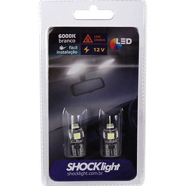 Par De Lâmpadas Com 5 Leds Torpedo Com Canbus - Shocklight