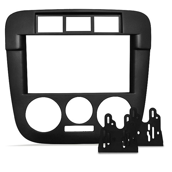 Moldura Painel 2 Din Dvd Central Multimidia Gol G4 Preta