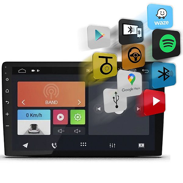 Central Multimídia 9 Polegadas Com  Android 10 FT-MM-AND9.0 + Câmera de Ré - Faaftech
