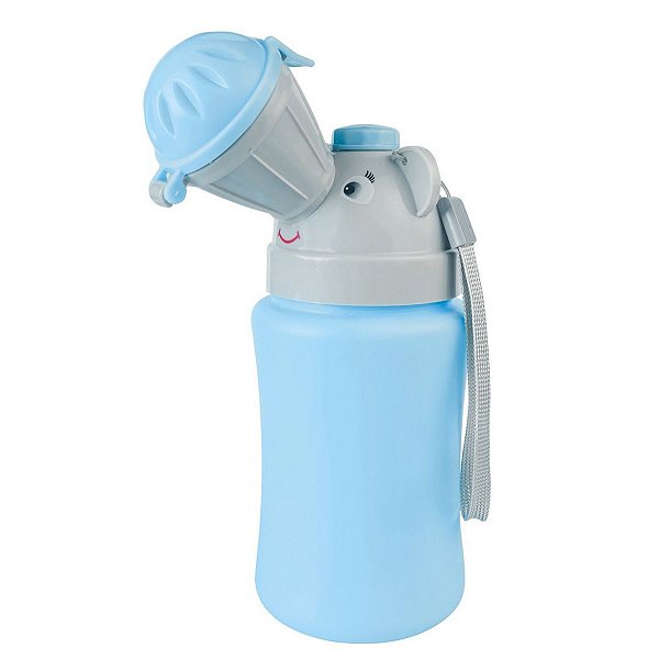 Mictório Infantil Azul Formato Anatômico Com Tampa Higiênica Válvula Antivazamento E Sistema Antiodor Buba