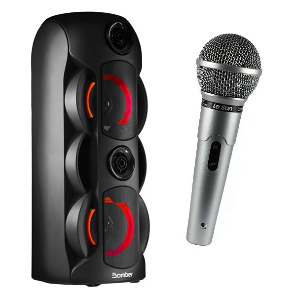 Microfone Prata Profissional MC200 P10+Alto Falante Bluetooth Bomber Party 800 Portátil Caixa De Som