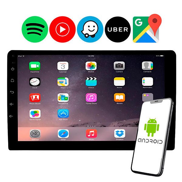 Multimídia Universal 9 Polegadas Android 10 Espelhamento Celular Wifi - JR8