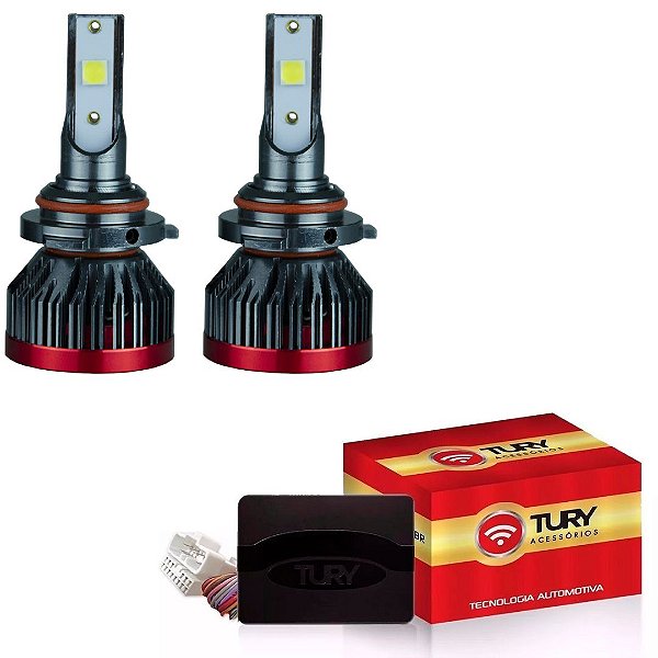 Kit 2x HB4 1x H11 (PAR) Led R8 Cree Headlight + Módulo Automático Vidro e Retrovisor Elétrico Park5.4.3Ct