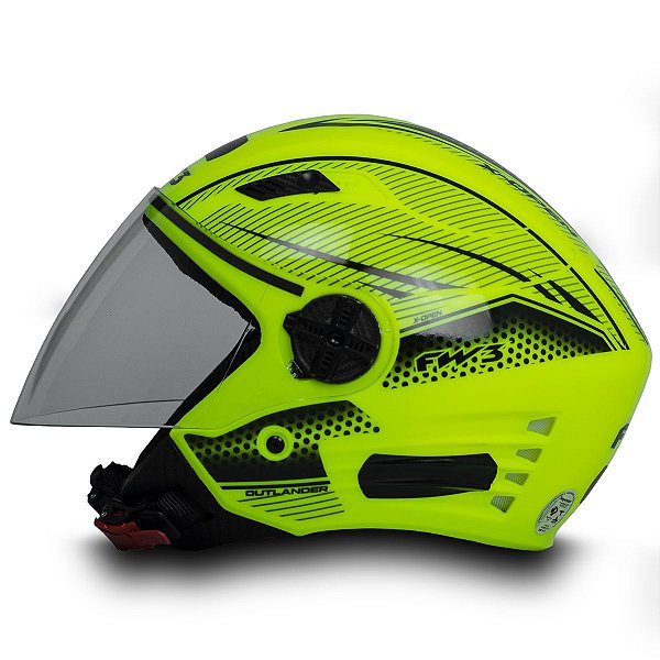 Kit 10x Capacetes X Open Neon Amarelo 56 (4un) 58 (4un) 60 (2un)