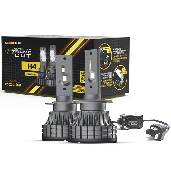 Par De Lâmpadas Ultra Led Extreme Cut 6000K 24W 4400 Lúmens Luz Branca Para Carro Moto Resistente A Água Tech One