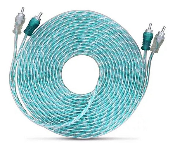 Cabo Injetado Rca Verde/Prata Emborrachado Transparente 4mm 5m Linha Svart TechOne