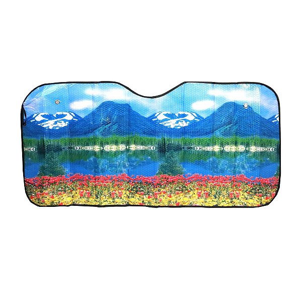 Quebra-Sol Com Montanha Estampada Proteção Aos Danos Solares Evita O Ressecamento Do Painel 130cm x 60cm TechOne