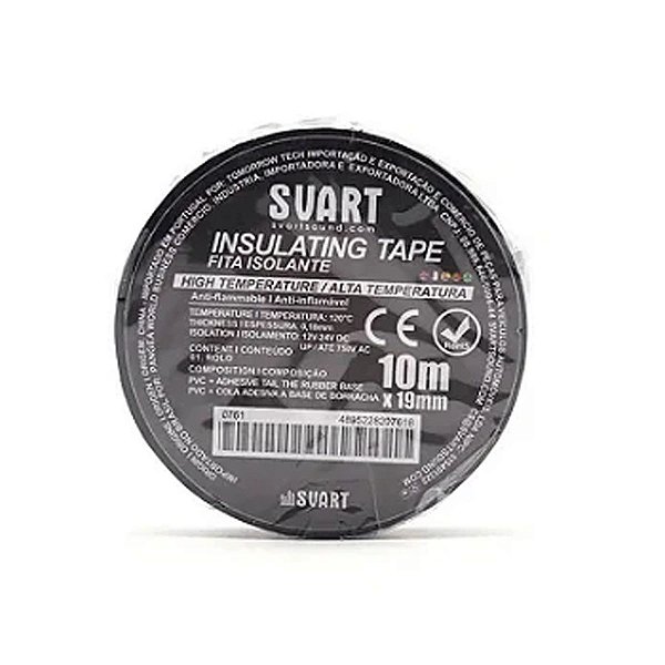 Fita Isolante Alta Temperatura Anti-inflamável 20mx19mm Até 750V Linha Svart Proteção E Segurança Sistemas Elétricos