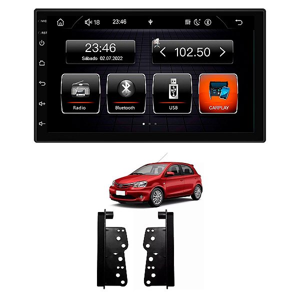 CarPlay MP5 Roadstar RS700BR ES + Moldura 2 din Black Piano AP910