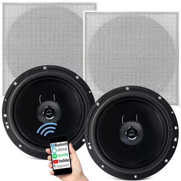 Sistema Arandela Ativa + Passiva Quadrada 55w 8 Ohms Perfeita Para Pequenos Ambientes Som Perfeito Aconchegante