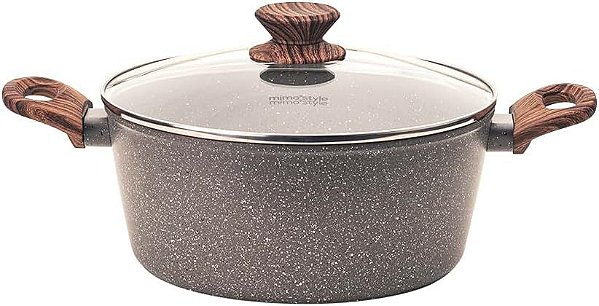Panela Caçarola Linha Cook Alumínio Tampa De Vidro Temperado E  Fundo De Indução - Mimo Style