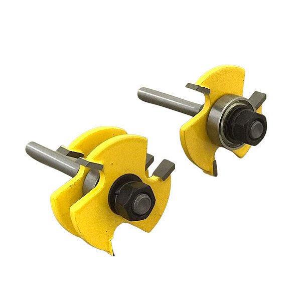 Fresas Macho e Fêmea em Carboneto Para Tupias Largura dos Dentes 6mm Profundidade 13mm Diametro Haste 6mm