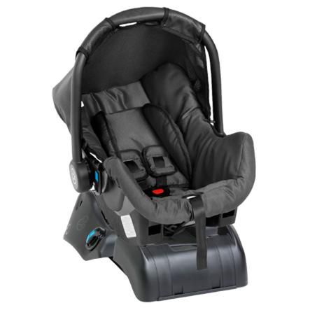 Bebê Conforto Galzerano Grid Preto 0 Meses Até 13KG Cinto De Segurança Três Pontos Acolchoado Capota Removível E Lavável
