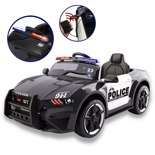 Carro Elétrico Infantil Policia com Controle Remoto 12v BEL