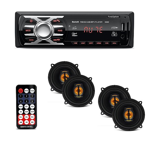 Rádio Automotivo Som Bluetooth MP3 Player 2 Pares Alto Falantes 5 Polegadas  JB Flex Le Son 110W 4 Ohms - Auto Equip