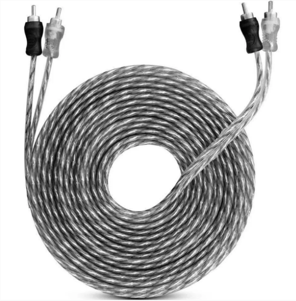 Kit 10 Cabo Rca Injetado 5 Metros 4 Mm Listrado - Tech One