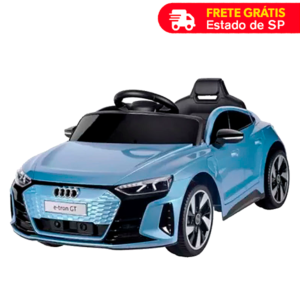 Carrinho Elétrico Mini Audi E-tron Gt 6v Infantil Azul Bw273 Importway Toca MP3 Luz/Som Controle Remoto Suporta 25kg