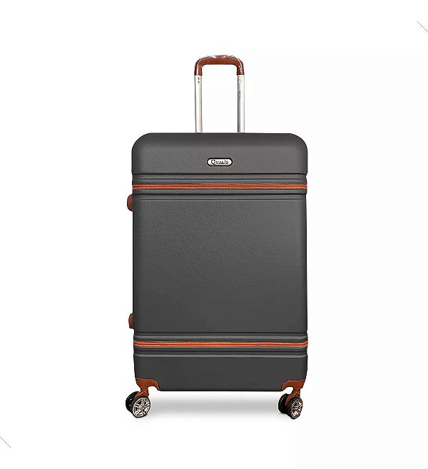 Mala de Bordo Qualis Cor Preta Suporta 10kg Material ABS Acabamento Refinado Rodinhas 360º Medidas Padrão Anac