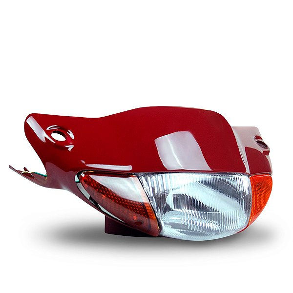 Farol Completo Com Carenagens Laterais Biz 100 Vermelho - 2004/2005 - Foco Sportive