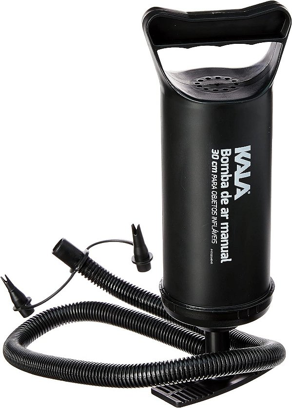 Bomba Ar Manual Encher Boias Piscina Colchão Botes Infláveis Cor Preta Marca Kala Leve Compacta e Resistente