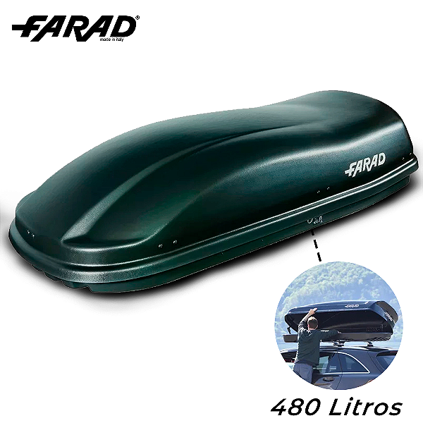 Bagageiro De Teto Carro 480L Marlin Preto Fosco - Farad