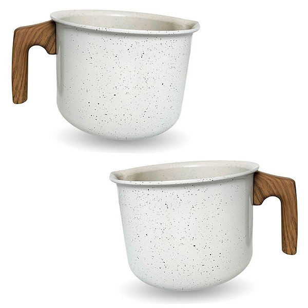 2x Leiteira Mármol Style Cook Mármol em Alumínio com Revestimento Cerâmico e Fundo Triplo Indução 14cm 1,5L - Mimo Style