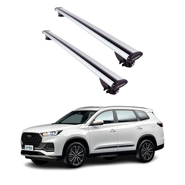 Kit Rack Bagageiro Farad Completo para Tiggo8 2016 em diante Suporta 75kg Garantia 5 anos de Fábrica