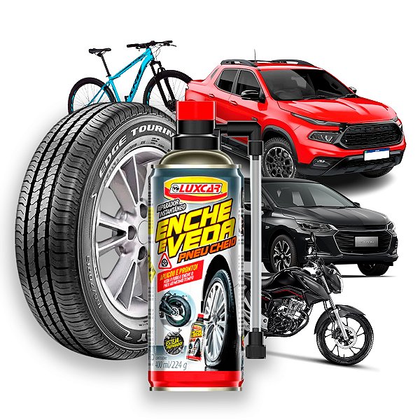 Selante Reparador Instantâneo Enche e Veda Pneu Cheio 400ml Luxcar