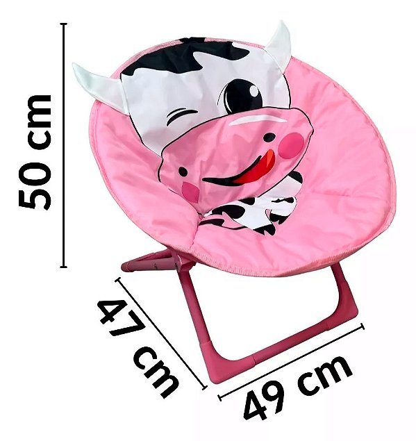 Cadeira Infantil de Praia Camping Animais Vaquinha Rosa Macaco Bola Caranguejo Suporta Até 25Kg Retrátil Importway