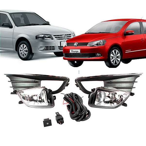 Kit Farol de Milha Friso Cromado Gol e Voyage 2012 2013 2014 2015 - Shocklight