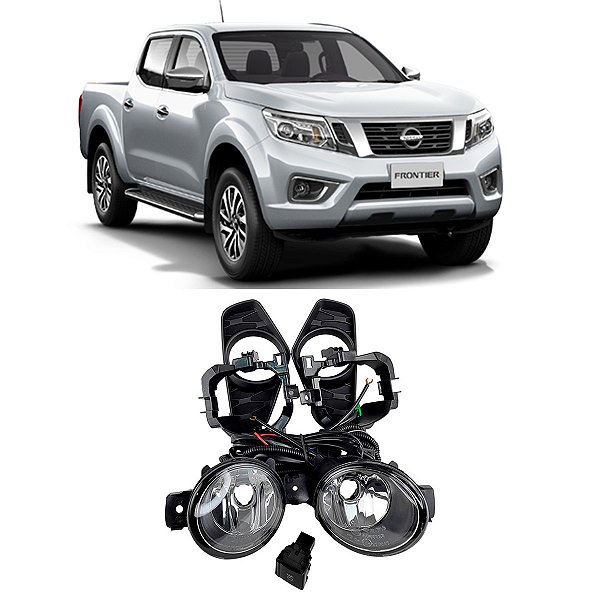 Kit Farol de Milha Frontier 2022 2023 Super Resistente Lente Vidro Carcaça Plástico - Shocklight