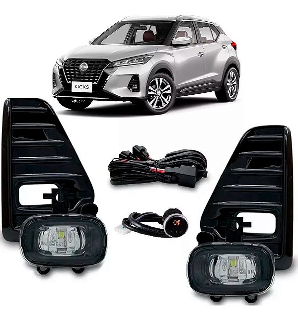 Kit Farol Milha Neblina Nissan Kicks 2021 2022 2023 2024 Led